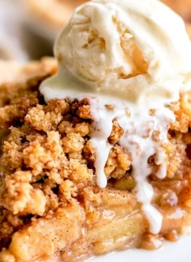 Homemade Dutch Apple Pie with flaky crust and spiced apple filling