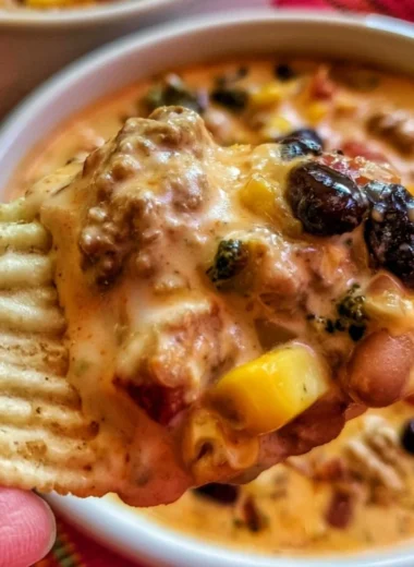 High Protein Creamy Taco Soup in a bowl garnished with cilantro and lime