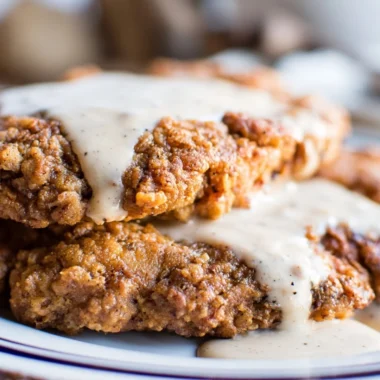 Deliciously crispy Texas Chicken Fried Steak served with gravy