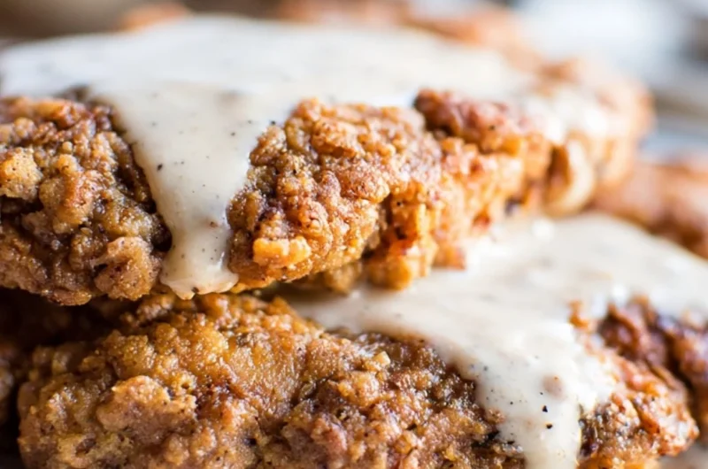Deliciously crispy Texas Chicken Fried Steak served with gravy
