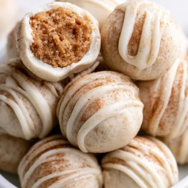 Delicious homemade snickerdoodle truffles dusted with cinnamon sugar