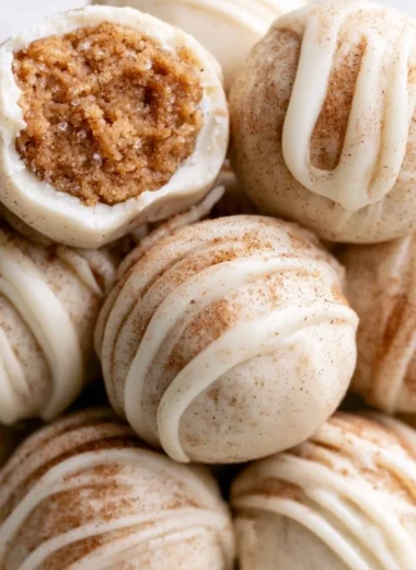 Delicious homemade snickerdoodle truffles dusted with cinnamon sugar