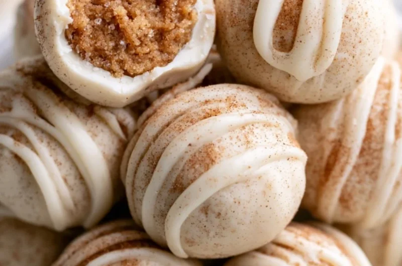Delicious homemade snickerdoodle truffles dusted with cinnamon sugar