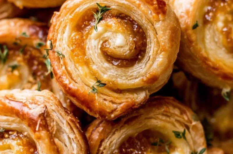Fig and Goat Cheese Pinwheels appetizer with fresh herbs and spices