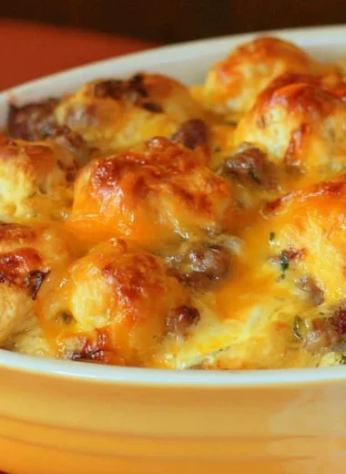 Delicious make-ahead breakfast cobbler served as a brunch recipe