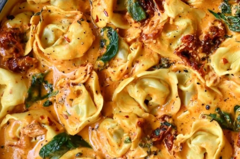 Creamy Marry Me Tortellini with rich sauce and herbs in a bowl